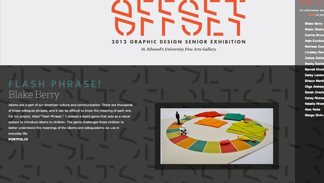 Offset: 2012 Senior Graphic Design Show Site 1.0